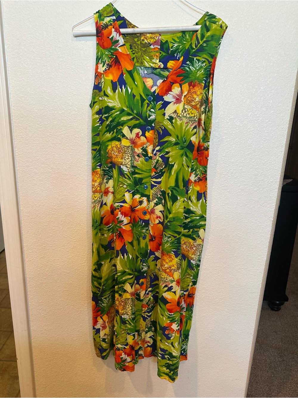 Tropical Floral Maxi Dress - Green Multi